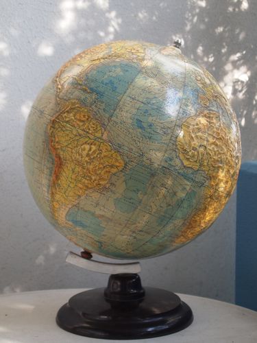 Paul Räth plastically world globe Raeth Leipzig, GDR globe